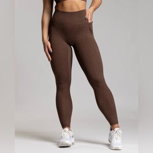P'tula BAREPRO Espresso Ribbed Pocket Leggings